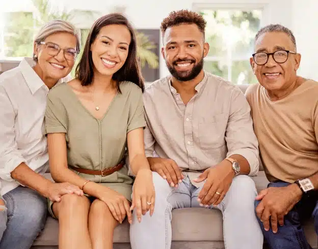 Happy family smiling together after dental visit at North Frisco Dental & Orthodontics in Frisco, TX